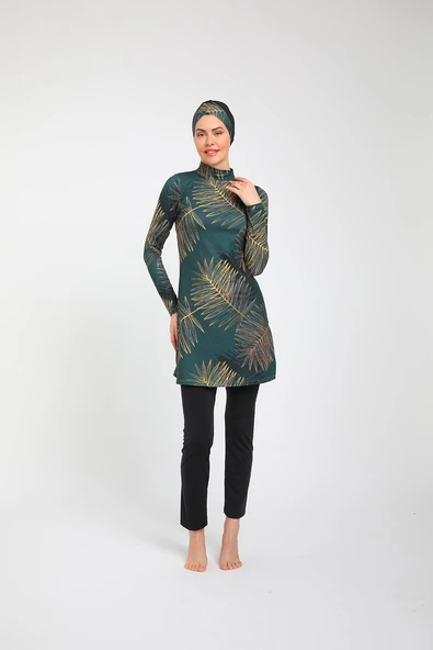 Chelly Kadın Likralı Tam Kapalı Tesettür Mayo (Boru Paça Alt) S 3730 - S 3735 - 10