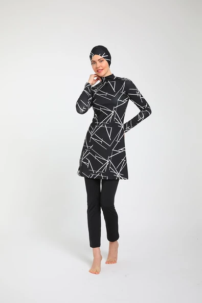 Chelly Kadın Likralı Tam Kapalı Tesettür Mayo (Boru Paça Alt) S 3730 - S 3735 - 6