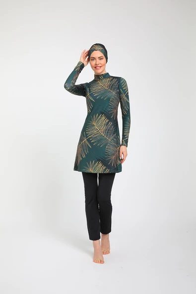 Chelly Kadın Likralı Tam Kapalı Tesettür Mayo (Boru Paça Alt) S 3730 - S 3735 - 9