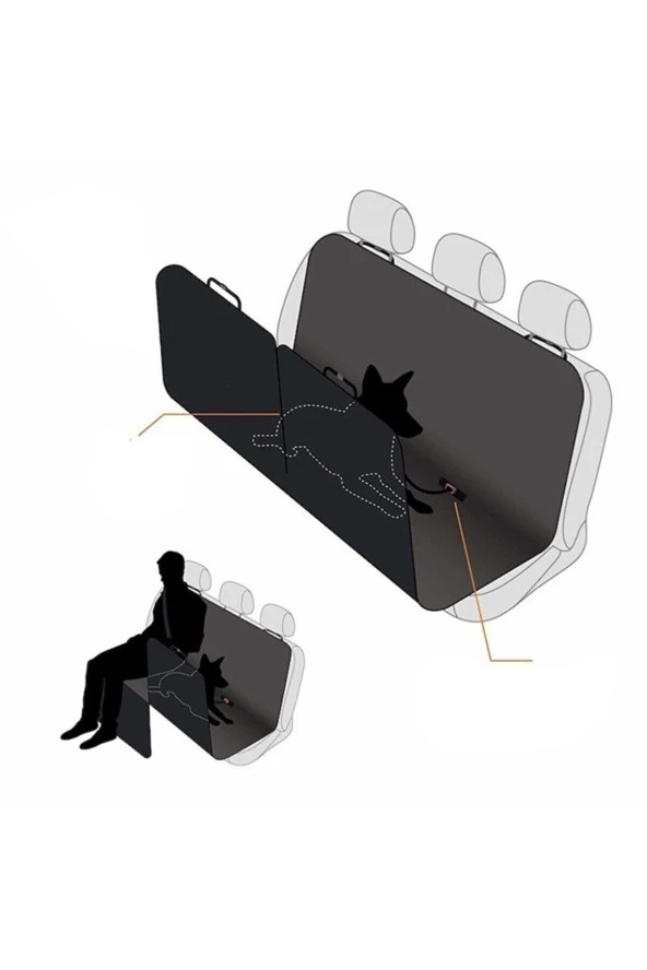 Araç Koltuk Koruma Kılıfı Kir Toz Sıvı Su Geçirmez Şilte Kedi Köpek Örtüsü + Emniyet Kemeri - 2