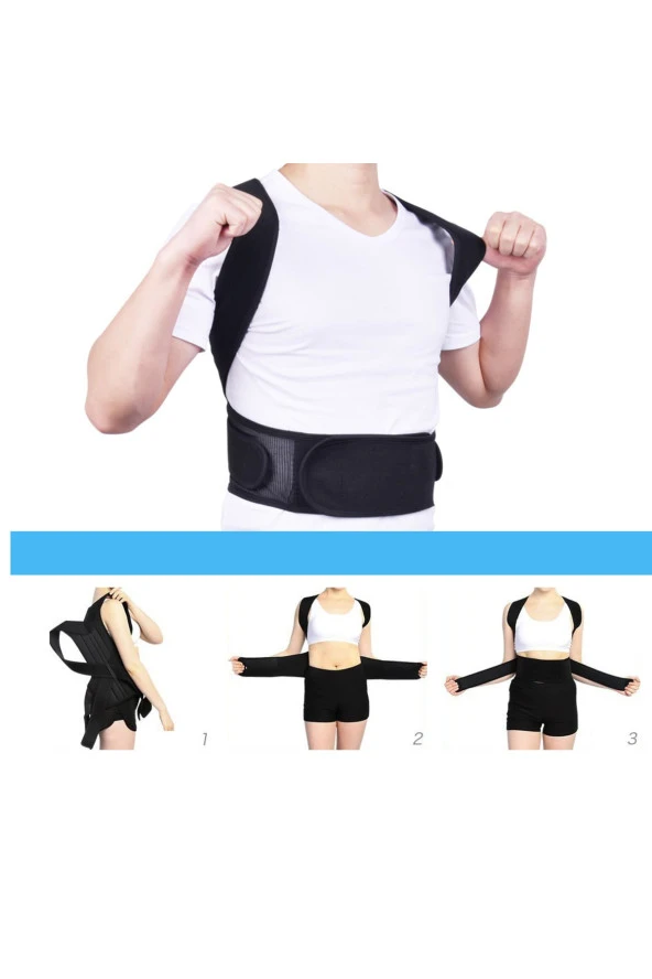 Balenli Medikal Dik Duruş Korsesi Sırt Bel Kifoz Kamburluk Önleyici Korse Sırt Omuz Dik Durma Korse - 2