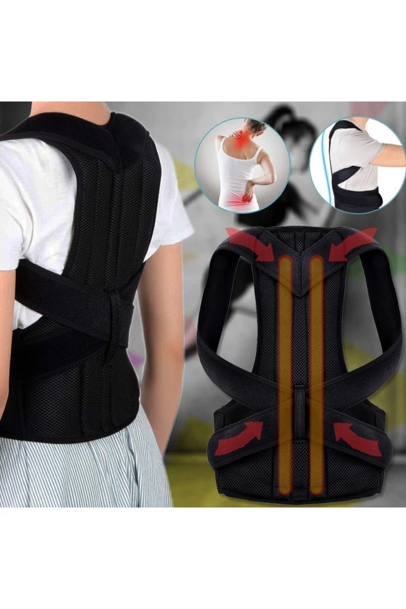 Balenli Medikal Dik Duruş Korsesi Sırt Bel Kifoz Kamburluk Önleyici Korse Sırt Omuz Dik Durma Korse - 3