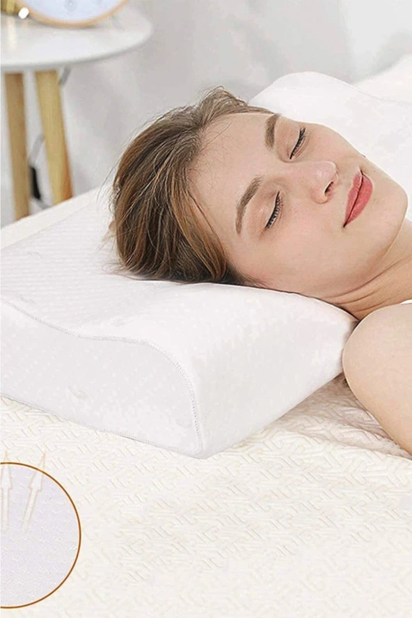 Kapitone Kılıflı Ortopedik Visko Boyun Yastığı - 2