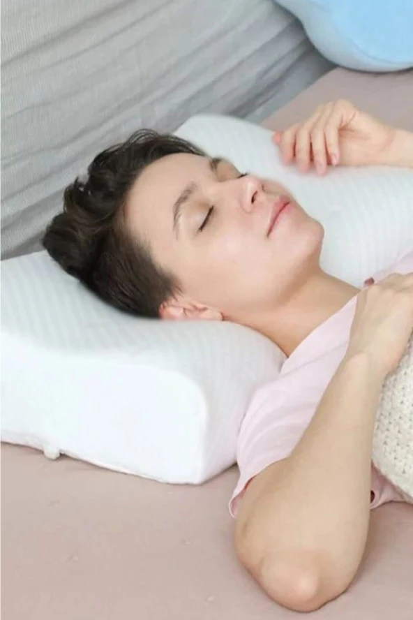 Kapitone Kılıflı Ortopedik Visko Boyun Yastığı - 4