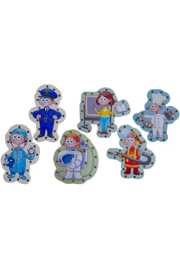 Ahşap Oyuncak Montessori Ip Geçirme Eğitici Oyuncak Delikli Renkli El Kas Zeka Geliştirici Oyuncak - 3