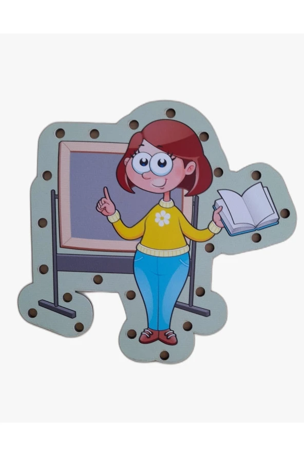 Ahşap Oyuncak Montessori Ip Geçirme Eğitici Oyuncak Delikli Renkli El Kas Zeka Geliştirici Oyuncak - 5