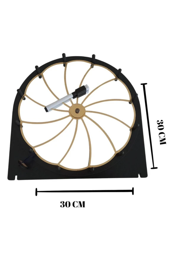 Eğitim Oyun Eğlence Çarkı- Rengarenk Yaz/sil Çarkıfelek Yazılıp Silinebilir Çarkıfelek Oyunu Aynalı - 3