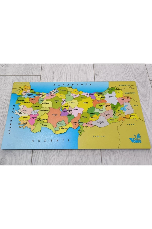 Ahşap 3 katlı Türkiye Haritası Puzzle Eğitici Ahşap Set Sök Tak Şehir/Bölgeler/Fiziki Puzzle Harita - 2