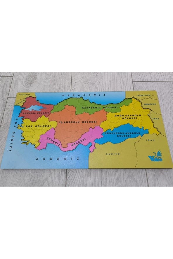 Ahşap 3 katlı Türkiye Haritası Puzzle Eğitici Ahşap Set Sök Tak Şehir/Bölgeler/Fiziki Puzzle Harita - 3