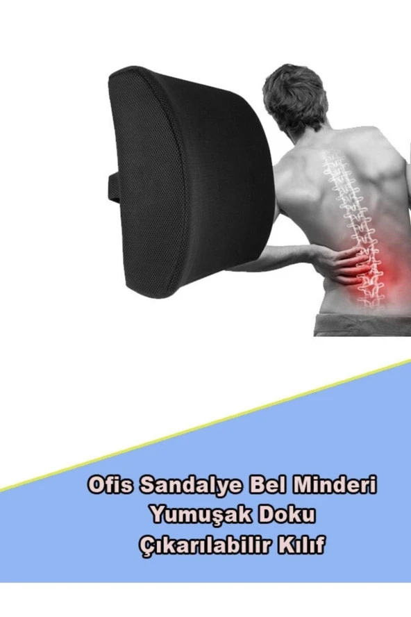 Ortopedik Lüx Sırt Minderi Bel Minderi Araç Koltuk Sandalye Bel Yastığı Bel Desteği Bel Minderi - 3