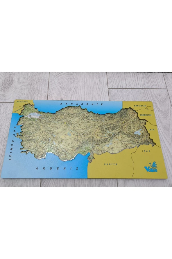 Ahşap 3 katlı Türkiye Haritası Puzzle Eğitici Ahşap Set Sök Tak Şehir/Bölgeler/Fiziki Puzzle Harita - 4