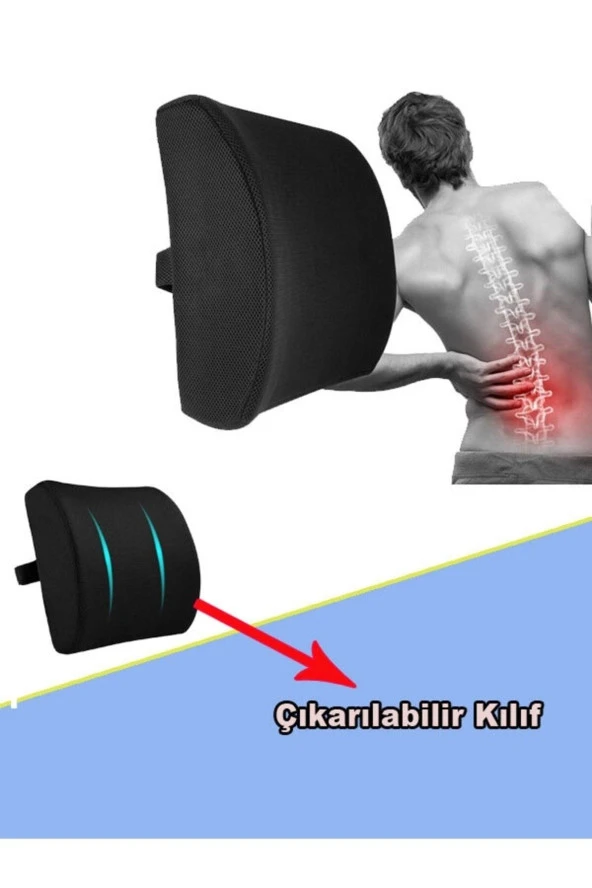 Ortopedik Lüx Sırt Minderi Bel Minderi Araç Koltuk Sandalye Bel Yastığı Bel Desteği Bel Minderi - 4