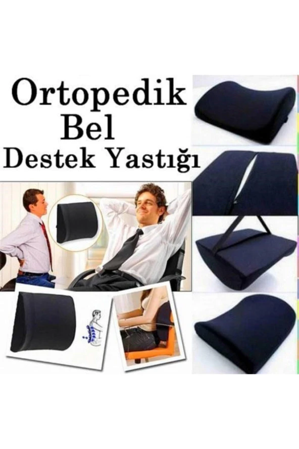 Ortopedik Koltuk Minderi Araç Sandalye Bel Sırt Desteği Yastığı - 2
