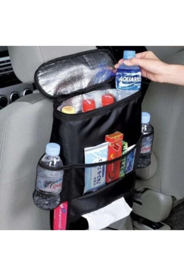 Araba Oto Koltuk Arkası Soğuk Tutucu Organizer Bardaklık Peçetelik Düzenleyici Telefon Tutucu - 2