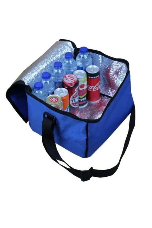 Termos Çanta Ve 2 Adet Buz Aküsü Soğuk Sıcak Yalıtımlı 21 Lt. Araç Oto Piknik Kamp Plaj Omuz Çantası - 3