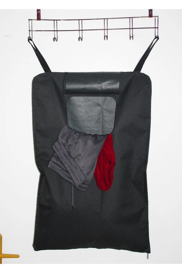 Kapı Arkası Askılı Kirli Çamaşır Sepeti Fermuarlı Çamaşır Torbası - 2