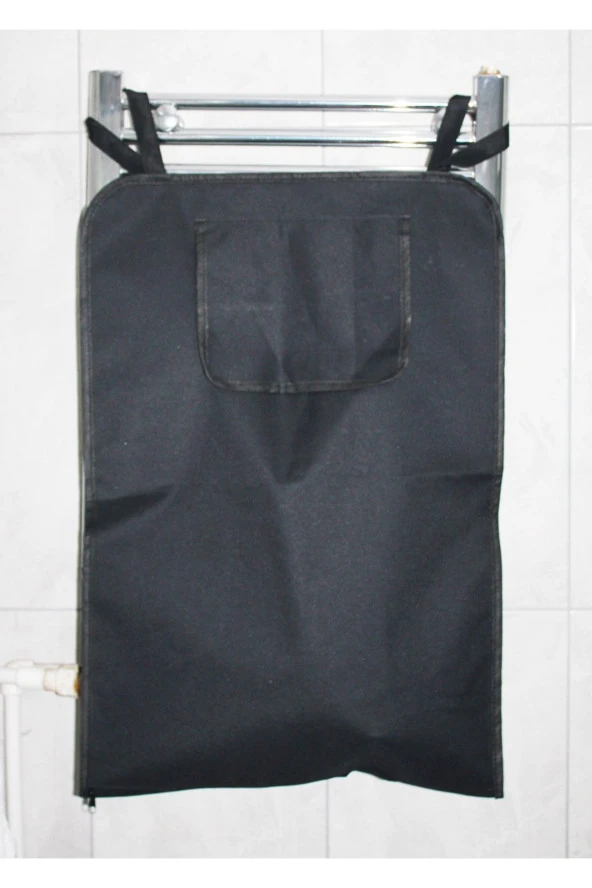 Kapı Arkası Askılı Kirli Çamaşır Sepeti Fermuarlı Çamaşır Torbası - 3