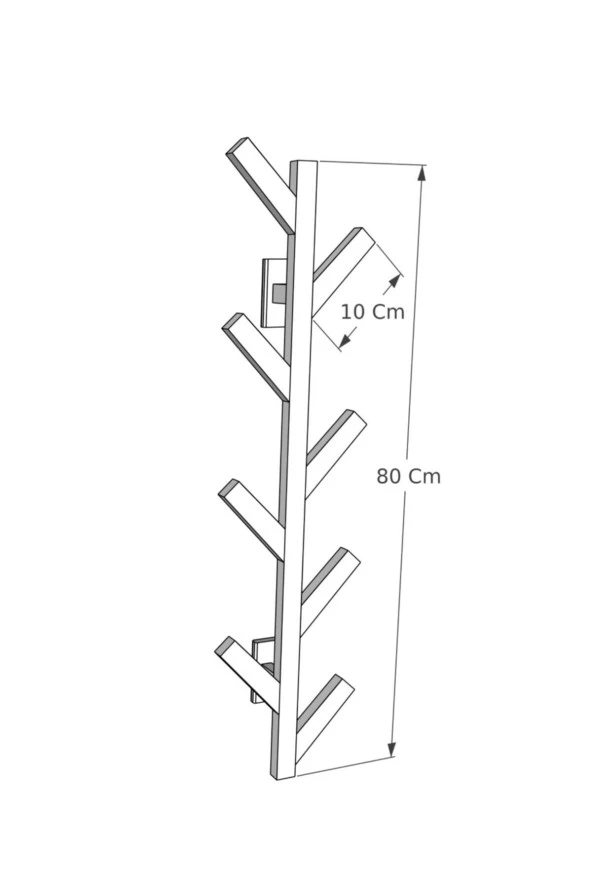 Duvara Monte Ahşap Elbise Askısı Portmanto Askılık Dekoratif Askı Askılık Natural Elbise Askısı - 3