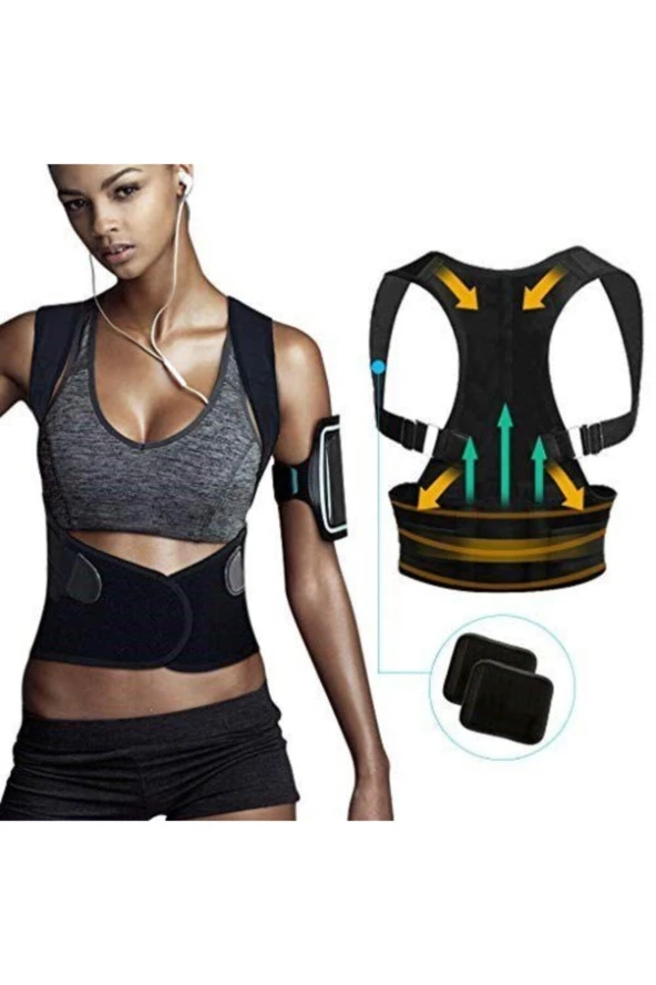 Kamburluk Önleyici Manyetik Spor Dik Duruş Korsesi Bel Omuz Sırt Kemeri Aparatı Medikal Kifoz Korse - 2
