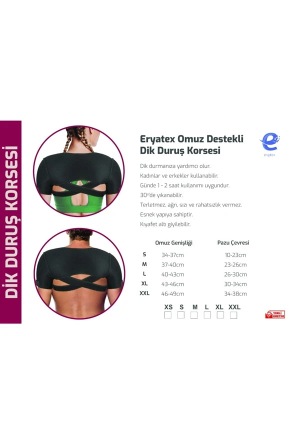 Omuz Destekli Sırt Korsesi Dik Duruş Korsesi Esnek Sırt Omuz Korsesi - 4
