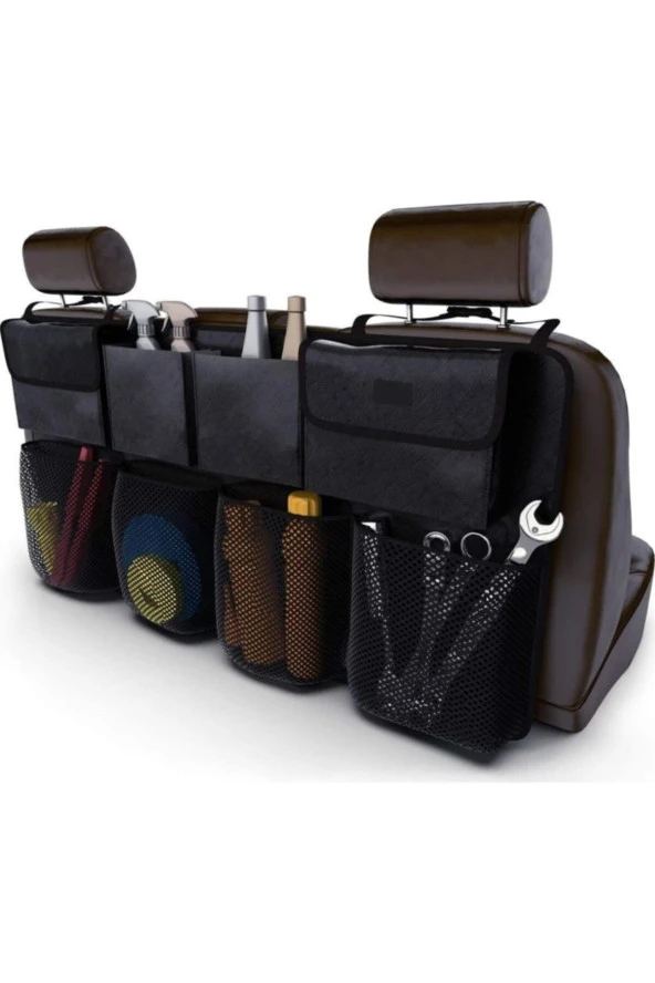 Araba Oto Araç Içi Koltuk Arkası Bagaj Düzenleyici Organizer Çanta 8 Cepli Eşya Düzenleyici Bod - 2