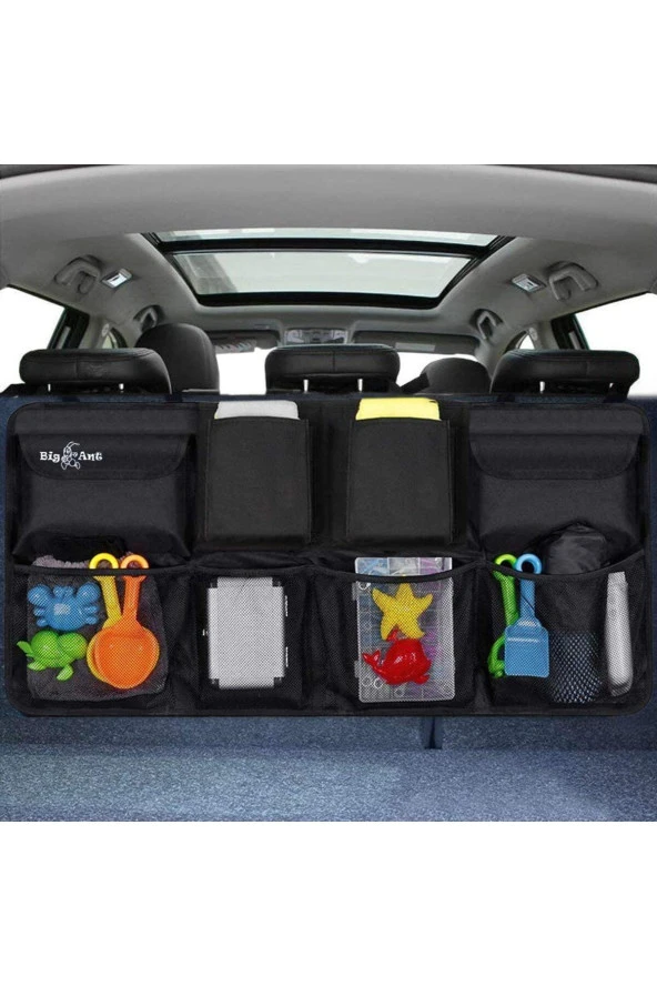 Araba Oto Araç Içi Koltuk Arkası Bagaj Düzenleyici Organizer Çanta 8 Cepli Eşya Düzenleyici Bod