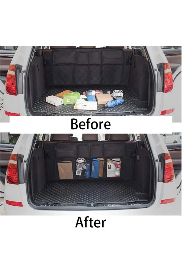 Araç Bagaj Eşya Düzenleyici Organizer 8 Bölmeli Oto Bagaj Düzenleyici 8 Cepli Çanta Avadanlık - 2