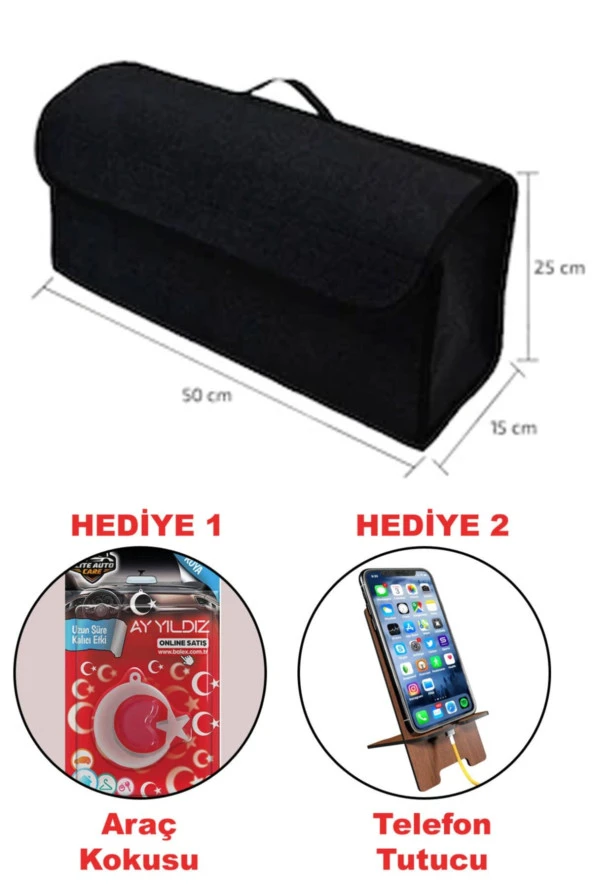 Araba Bagaj Organizer Araç Alet Eşya Düzenleyici Cepli Çanta Oto Bagaj Avadanlık-siyah