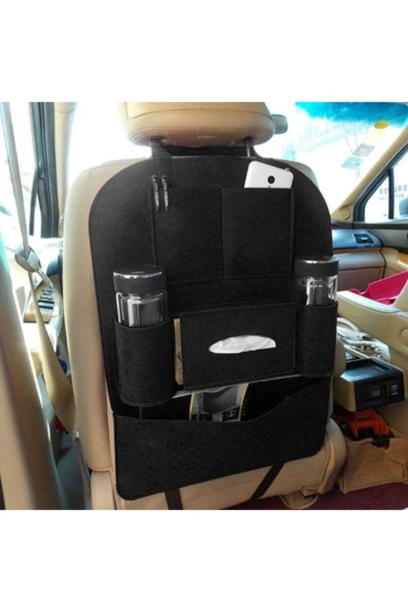 Siyah Araba Araç Içi Koltuk Arkası Cepli Organizer Eşya Düzenleyici 1 Adet