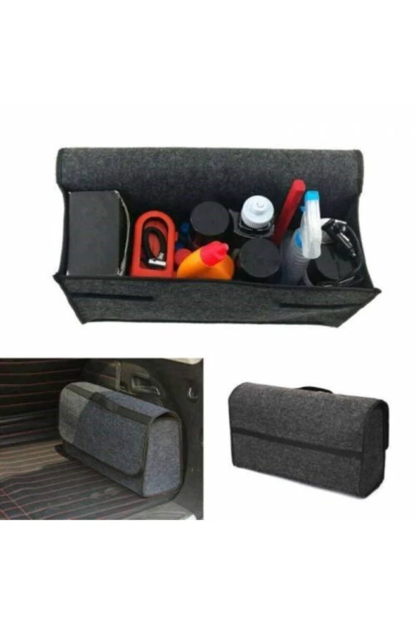 Bagaj Düzenleyici Araba Organizer Oto Araç Bagaj Içi Fileli Eşya Düzenleyici Çanta Seti - 3