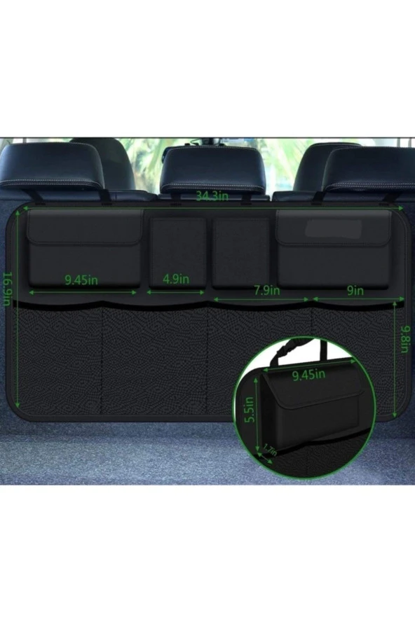 Araba Koltuk Arkası 8 Cepli Bagaj Organizeri Araç Oto Bagaj Içi Düzenleyici - 3