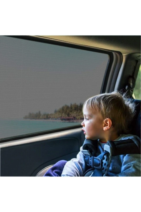 1 Adet Araba Yan Cam Perdesi Sineklik Araç Oto Güneşlik Örtü Perde Kılıf - 3