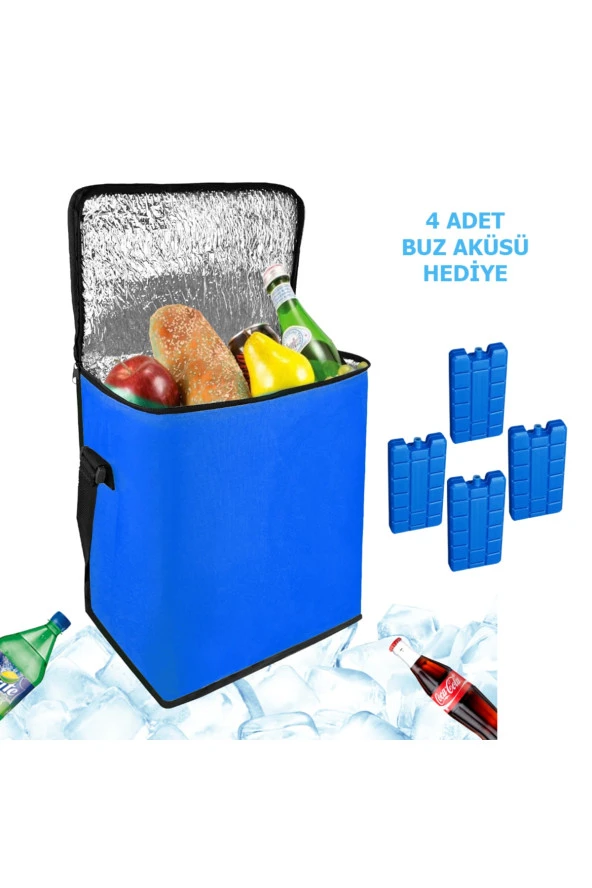 Soğuk Tutucu Yalıtımlı Termos Çanta 24 Lt Kamp Piknik Plaj Için Serin Tutucu Oto Araç Termos Çanta