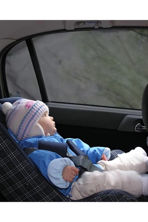 Oto Güneşlik Perde Araba Yan Cam Perdesi Güneş Önleyici Araç Içi Güneşlik Sineklik-1 Adet - 2