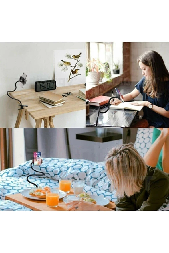 Siyah Oynar Başlıklı Akrobat Telefon Tutucu Portatif Telefon Tutma Aparatı - 3