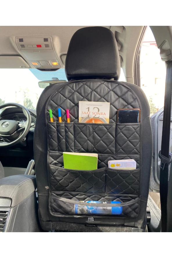 Makam Aracı Koltuk Arkası Cepli Organizer Oto Eşya Düzenleyici Çanta Telefon Tablet Tutucu Organizer - 2