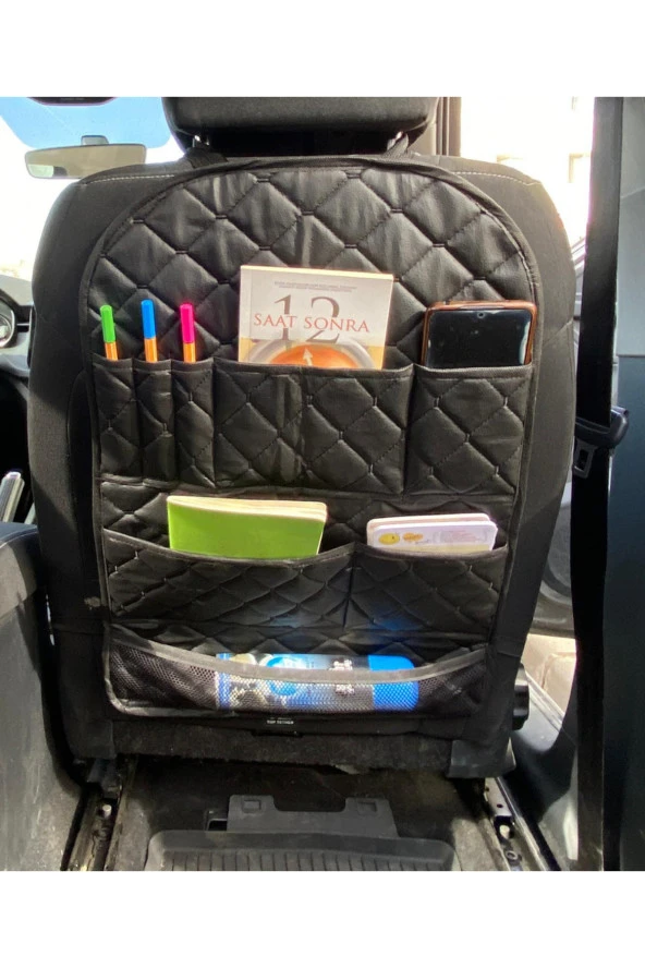 Makam Aracı Koltuk Arkası Cepli Organizer Oto Eşya Düzenleyici Çanta Telefon Tablet Tutucu Organizer - 4