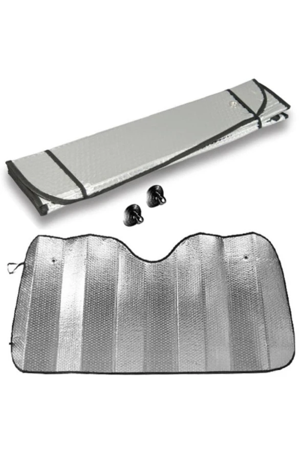 Oto Araba Güneşliği Oto Ön Cam Güneşliği Parlak Metalize Katlanabilir Güneş Önleyici Perde 150x70cm - 2