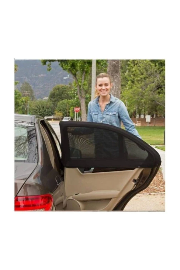2 Adet Arka Yan Cam Oto Güneşlik Perde Çocuklar Için Araç Perdesi - 2