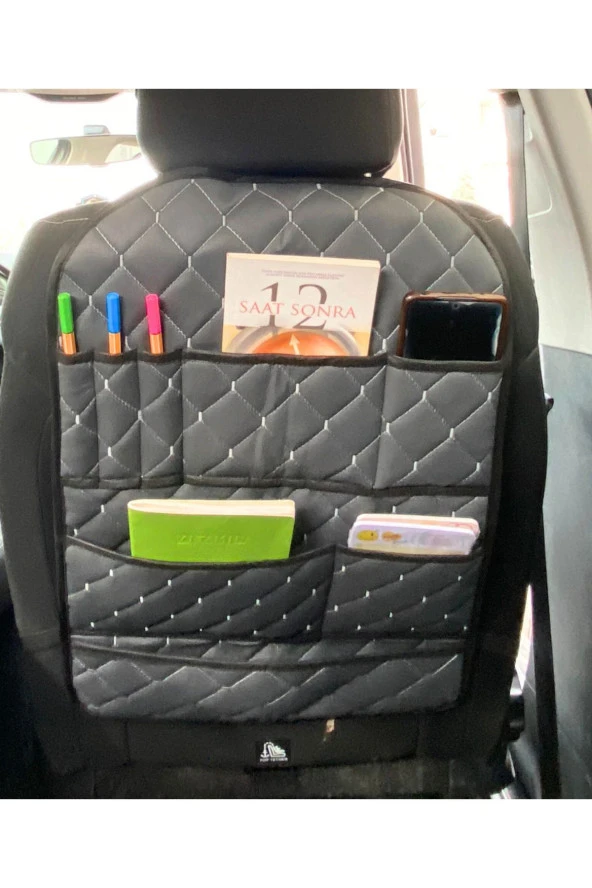Makam Aracı Koltuk Arkası Cepli Organizer Oto Eşya Düzenleyici Çanta Telefon Tablet Tutucu Organizer - 2