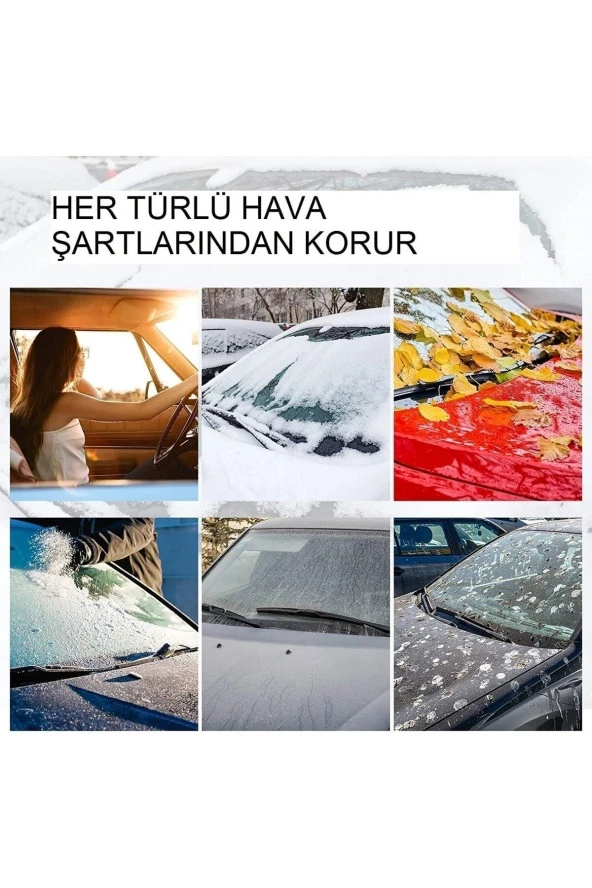 Ön Cam Branda Güneş Uyumlu Kar Buzlanma Önleyici Örtü Su Geçirmez Ön Cam Branda - 4