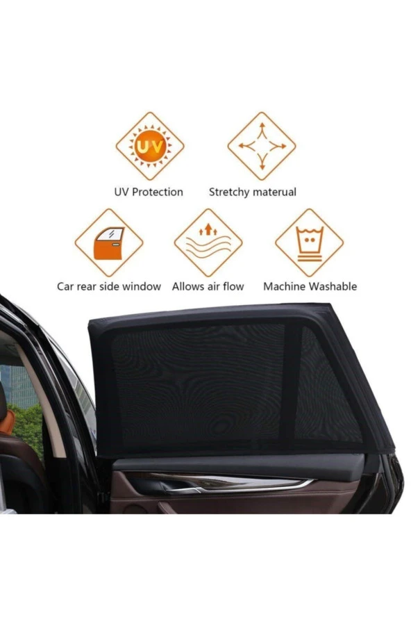 2 Adet Oto Yan Cam Perdesi Araba Arka Güneşlik Araç Anne Bebek Çocuk Perde Araç Içi Emzirme Örtüsü - 3