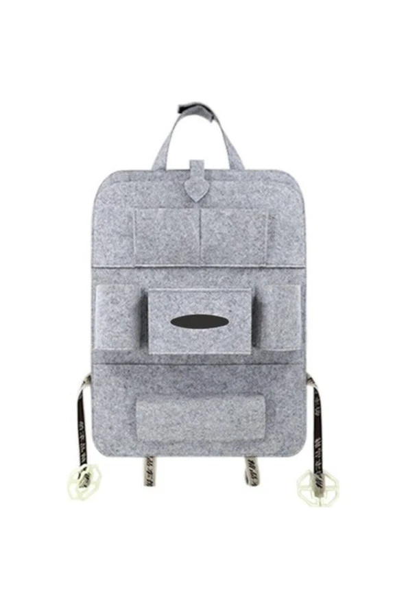 Araba Oto Koltuk Arkası Organizer Araç Içi Bod Düzenleyici Araç Eşya Düzenleyici Gri Keçe 1 Adet