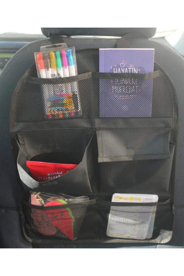Araba Oto Araç Içi Koltuk Arkası Bagaj Düzenleyici Organizer Çanta 6 Cepli Eşya Düzenleyici