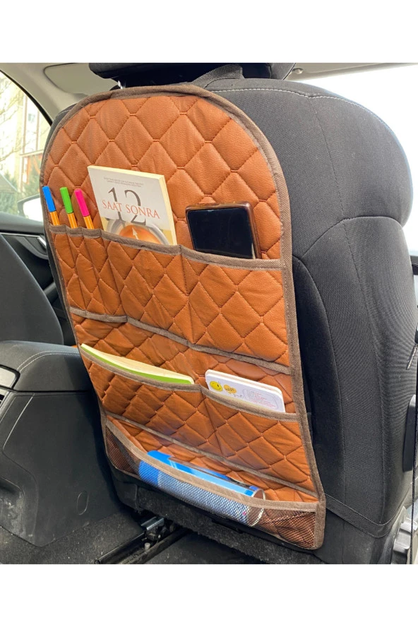 Makam Aracı Koltuk Arkası Cepli Organizer Oto Eşya Düzenleyici Çanta Telefon Tablet Tutucu Organizer