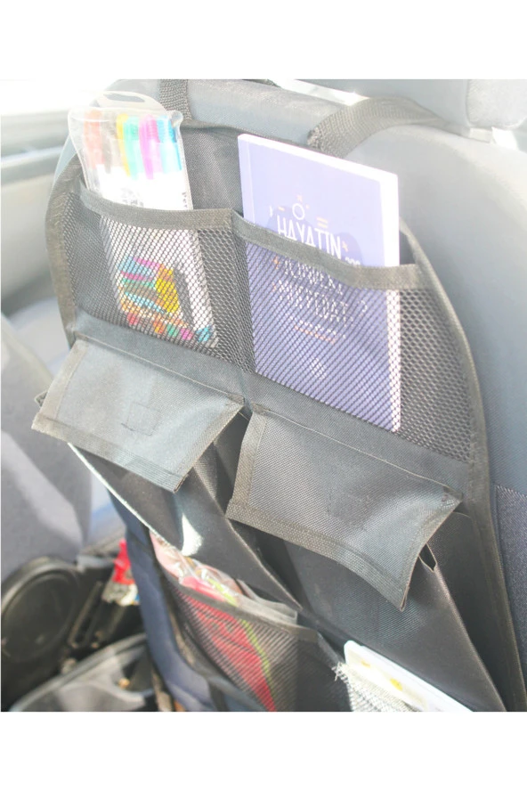 Araba Oto Araç Içi Koltuk Arkası Bagaj Düzenleyici Organizer Çanta 6 Cepli Eşya Düzenleyici - 3