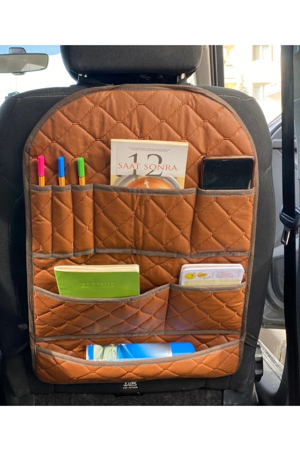 Makam Aracı Koltuk Arkası Cepli Organizer Oto Eşya Düzenleyici Çanta Telefon Tablet Tutucu Organizer - 2