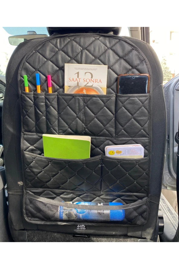 Makam Aracı Koltuk Arkası Cepli Organizer Oto Eşya Düzenleyici Çanta Telefon Tablet Tutucu Organizer - 3