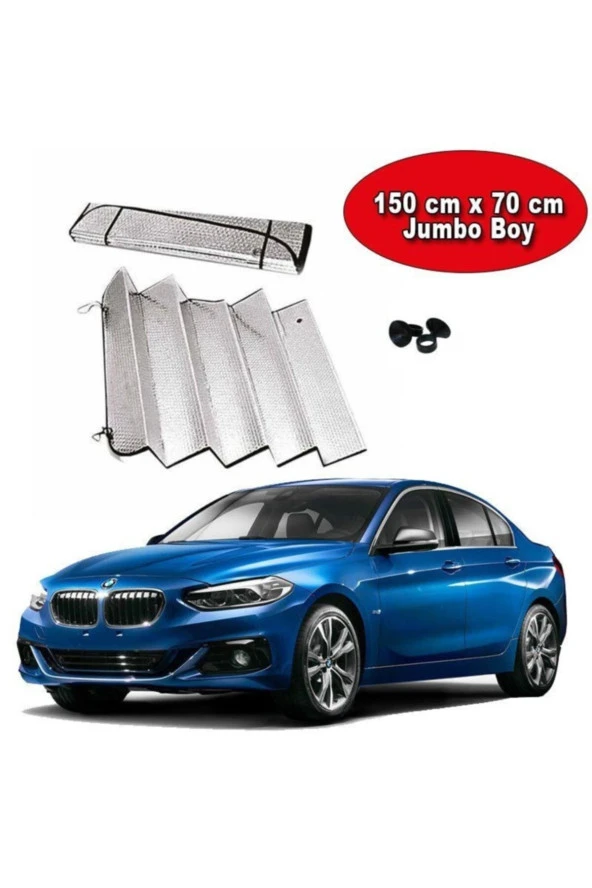 Katlanabilir Metalize Köpüklü Ön Cam Araç Güneşliği 70x150 Cm - 2