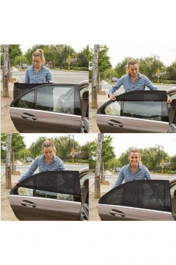 2 Adet Araba Pencere Güneşlik Çorap Örtüsü Güneş Engelleyici Bebek Koruma Örtüsü Güneşlik Perde - 2